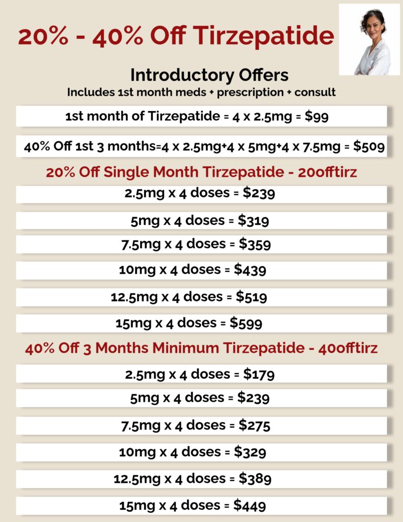 20 - 40 off Tirz december website